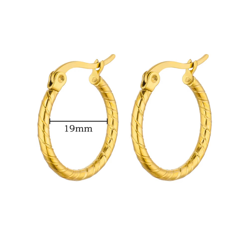 U Shape Hoop Earrings for Women Smooth Gold Plated Stainless Steel Earrings Female Classic Statement Wedding Ear Jewelry Aretes