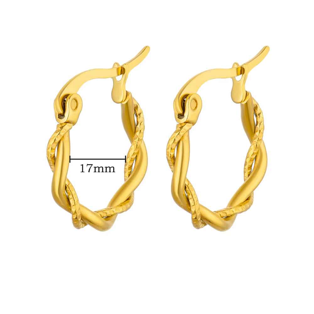 U Shape Hoop Earrings for Women Smooth Gold Plated Stainless Steel Earrings Female Classic Statement Wedding Ear Jewelry Aretes